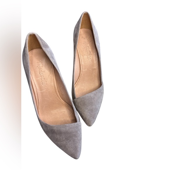 Madewell The Mira Heels Size 6 Gray leather suede preloved no flaws - Picture 2 of 11